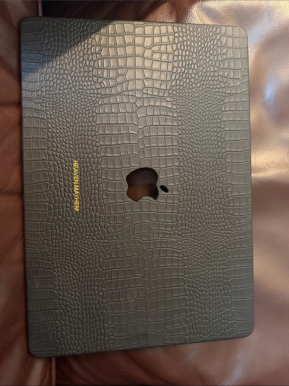 Apple iPad Sleeve - Black Croc-Embossed Leather Cover